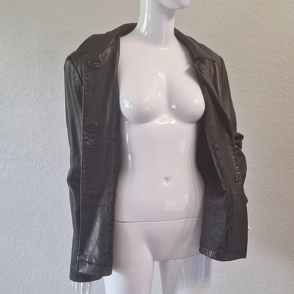 Jones New York Black lamb skin Jacket - Picture 10 of 13